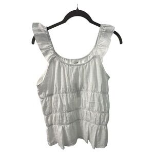Heyson Chic White Ruffled Tank Top NWT